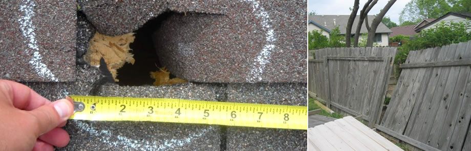 Hail damage roof repair Wichita KS