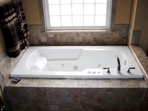 Custom tile tub surround