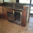Custom Built Cedar Cabinets with Stainless Steel Refrigerator